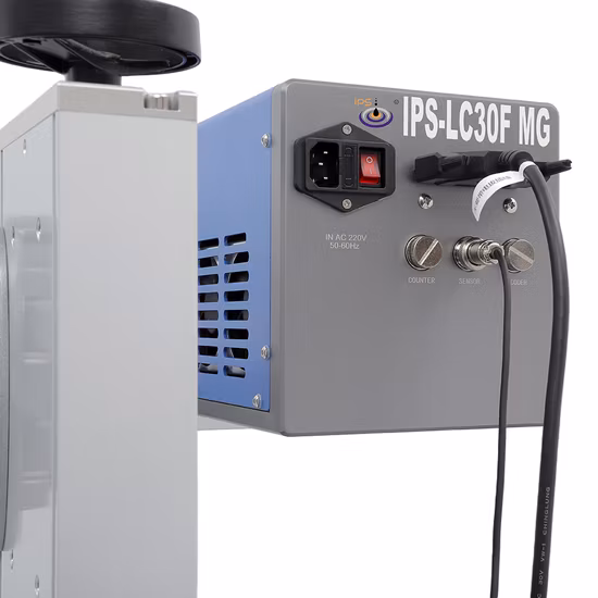 Qbcode 30W 金属、プラスチック用自動静的ファイバーレーザーマーキングマシン